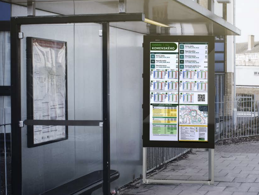 Cestovný poriadok na digitálnom označníku zastávky